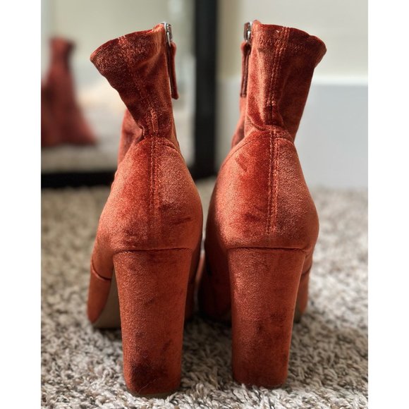 Velvet Rust Steve Madden Chunky Booties - Picture 4 of 4
